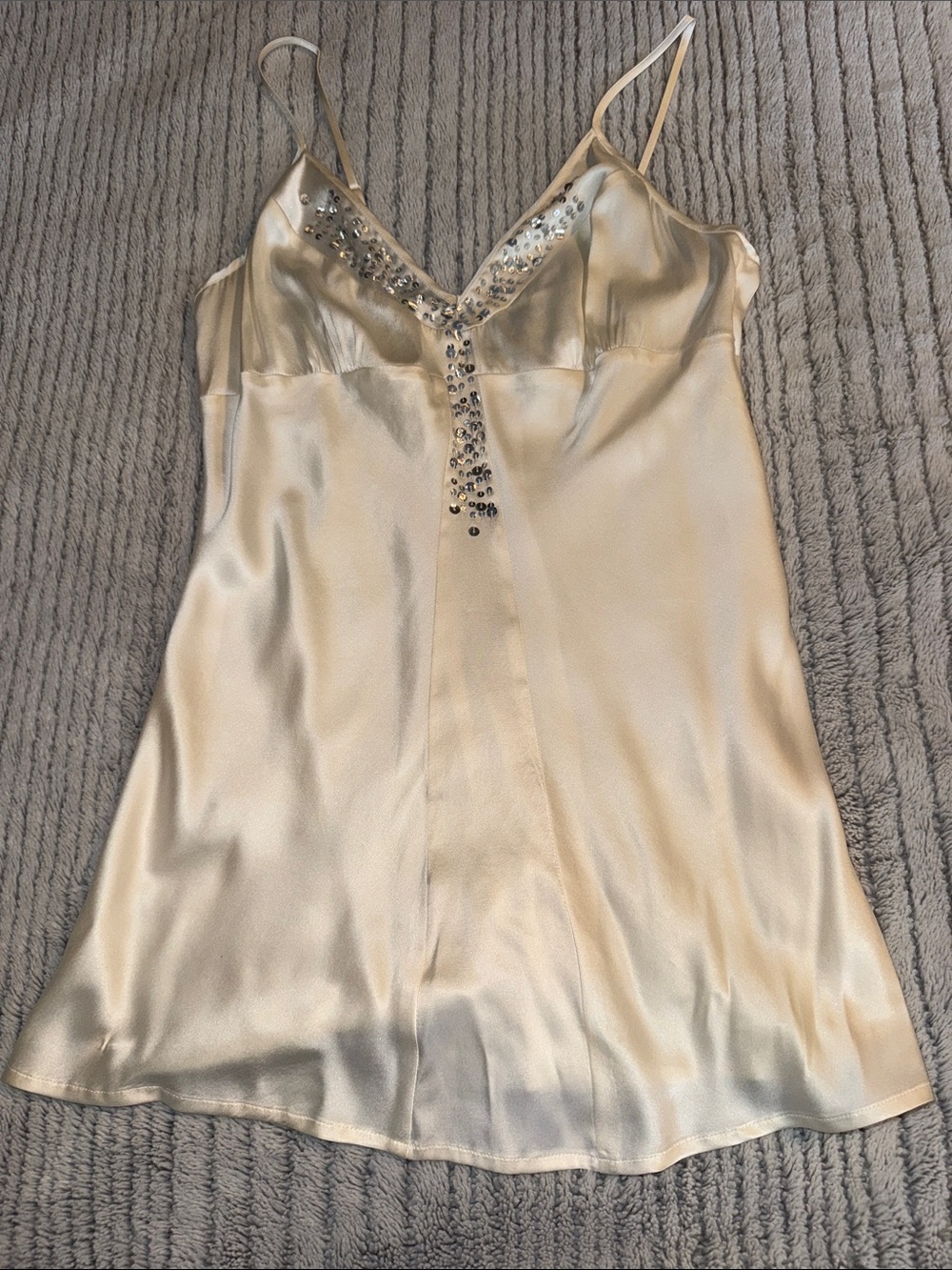 Express Champagne Silk Sequin-Trim Camisole